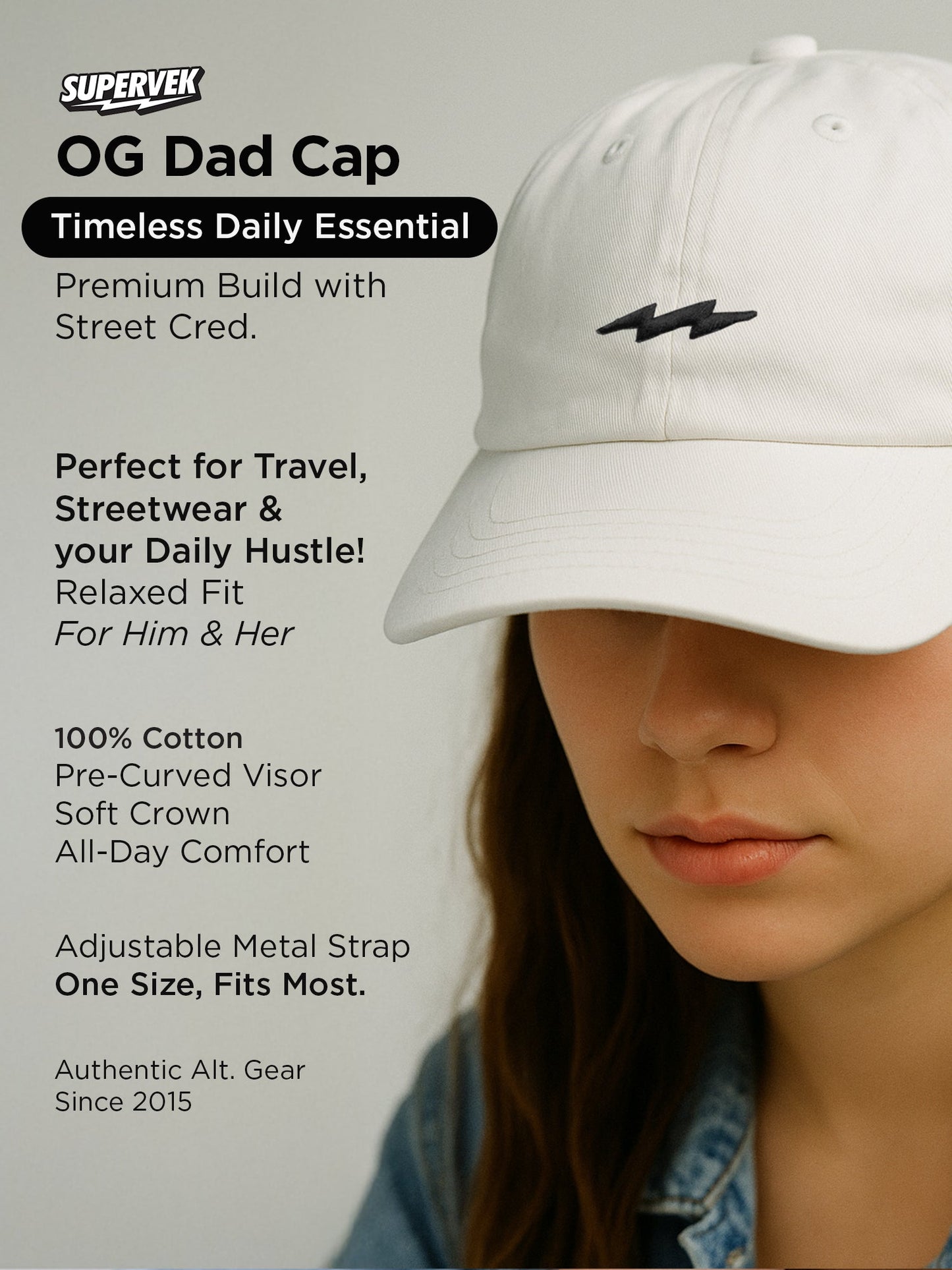 Thunder Dad Cap White