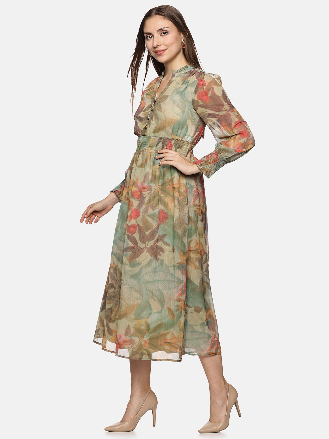 Floral Multicolor Midaxi Dress