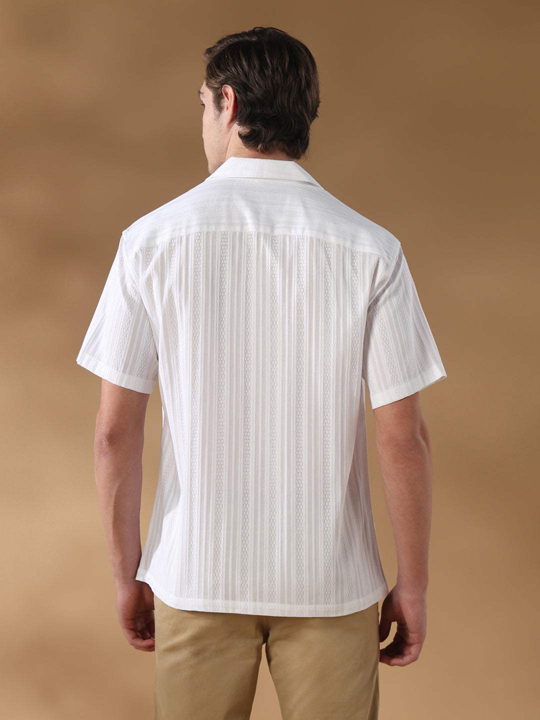 White Regular Fit Casual Cotton Shirt for men (ADELO)