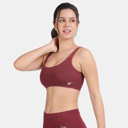 Wine color sports bra Envie non padded non wired full coverage comfortable gym workout bra for daily activewear
