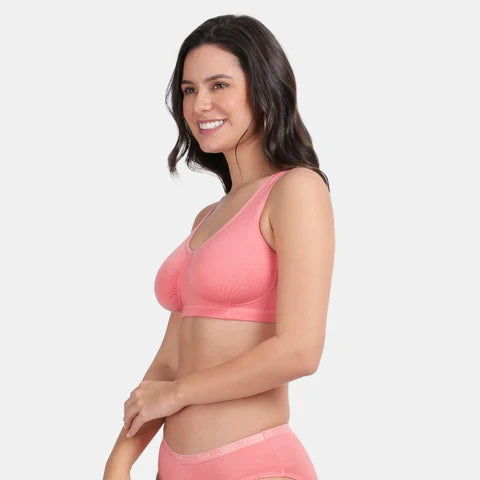Soft cotton sleeping bra woodrose Envie full coverage non wired lightweight comfortable night bra for women
