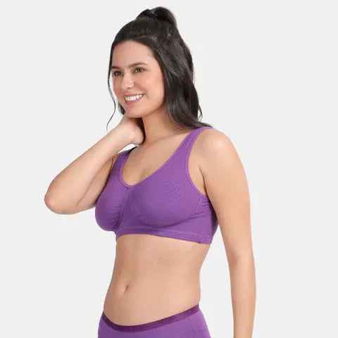 Purple sleeping bra Envie non padded non wired full coverage comfortable night wear bra for daily use