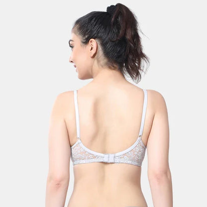 Seamless grey melange lace bra Envie 3/4th coverage non wired non padded lightweight comfortable bra for women