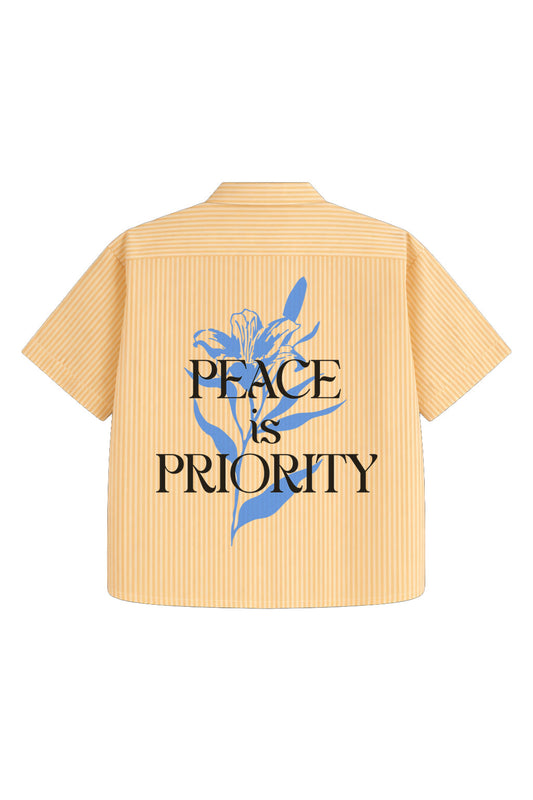 Beige Bloom Oversized Shirt