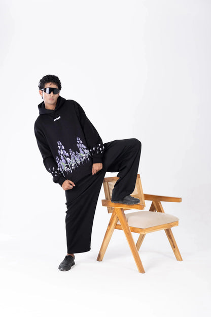 Last Bloom Regular Fit Printed Black Hoodie Off Sinners