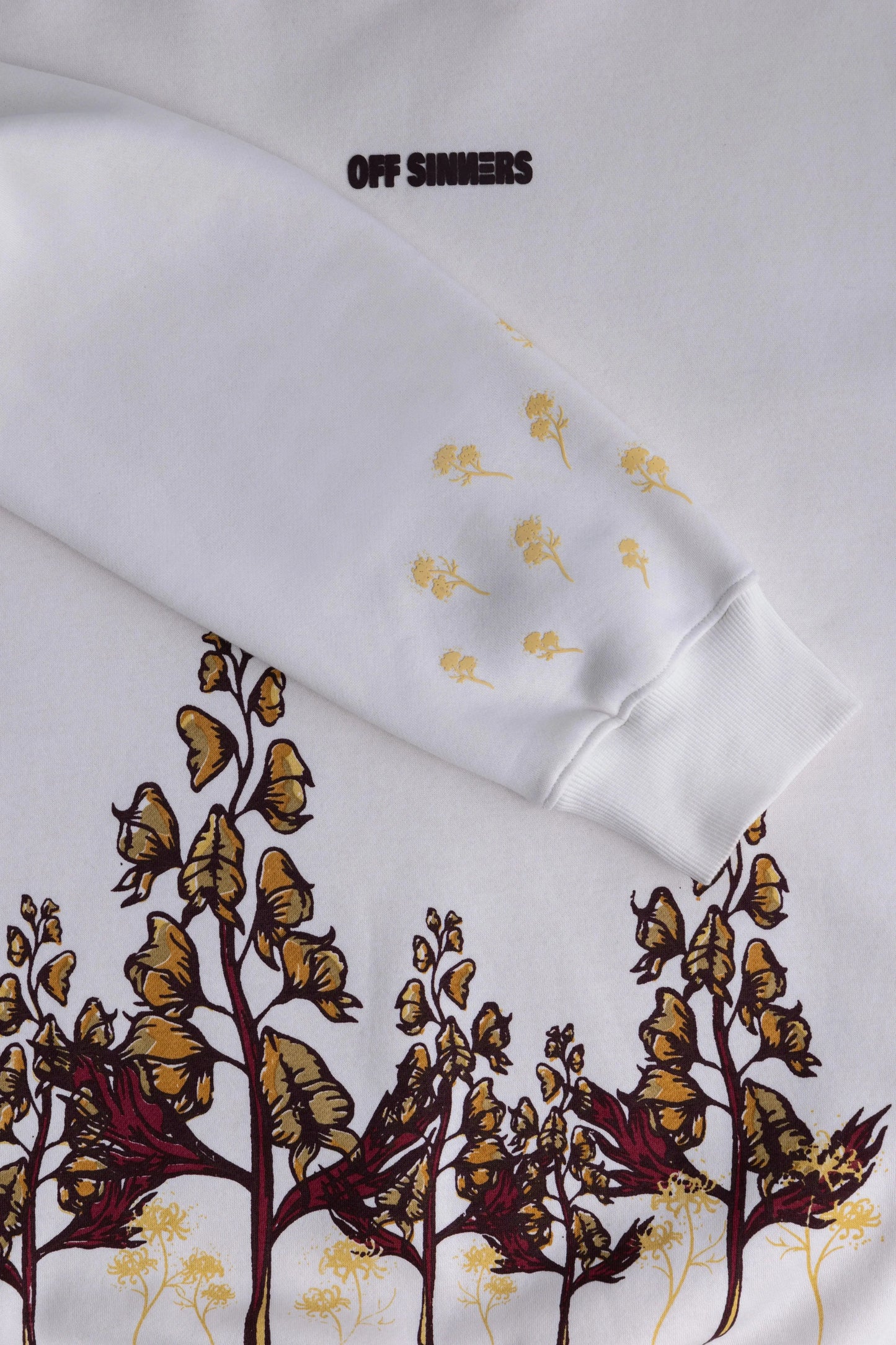 Frost Flower Printed White Sweatshirt Off Sinners