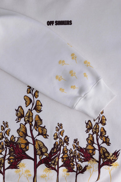 Frost Flower Printed White Sweatshirt Off Sinners