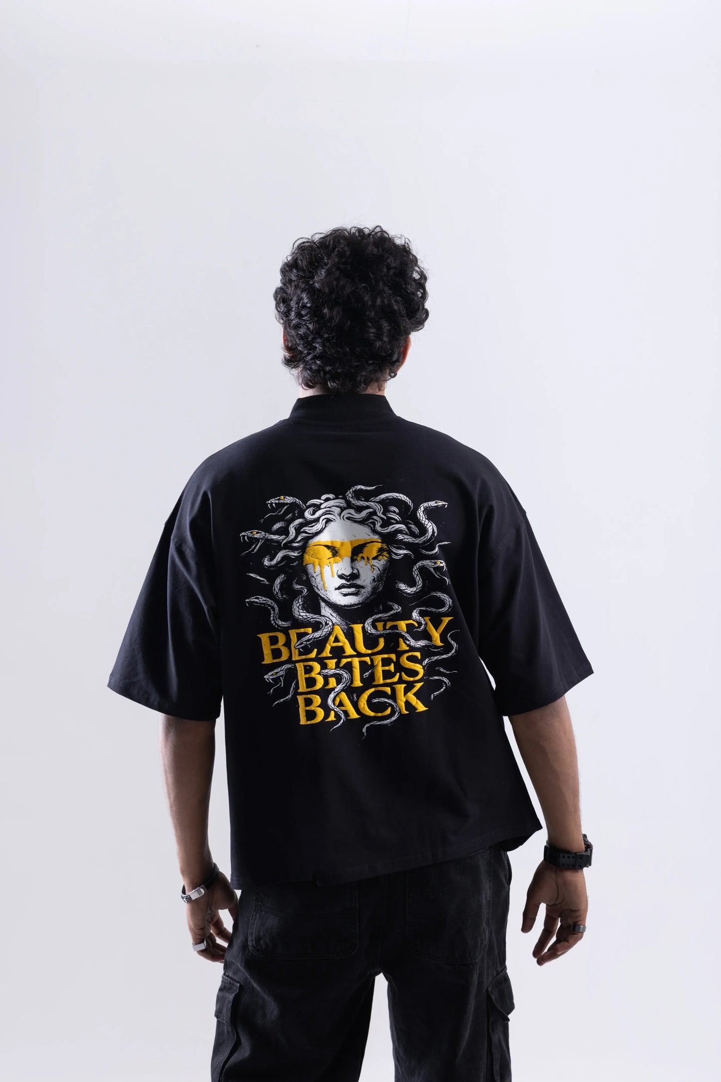 “Beauty Bites Back” Round Neck Black T-shirt