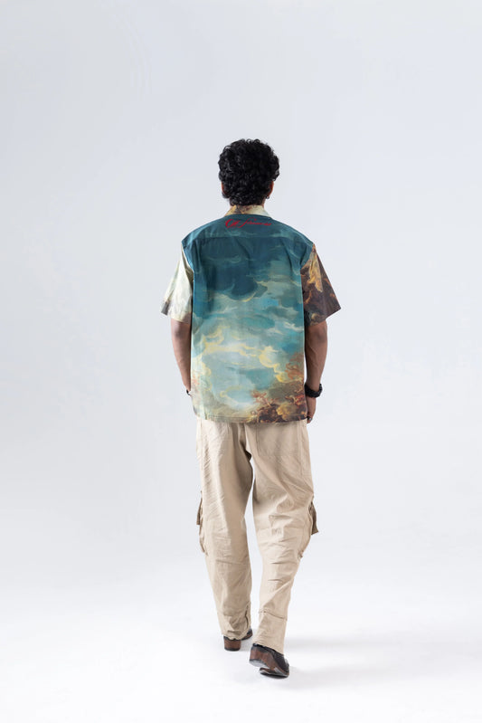 Court of Chaos Oversized Printed Cuban Collar Shirt