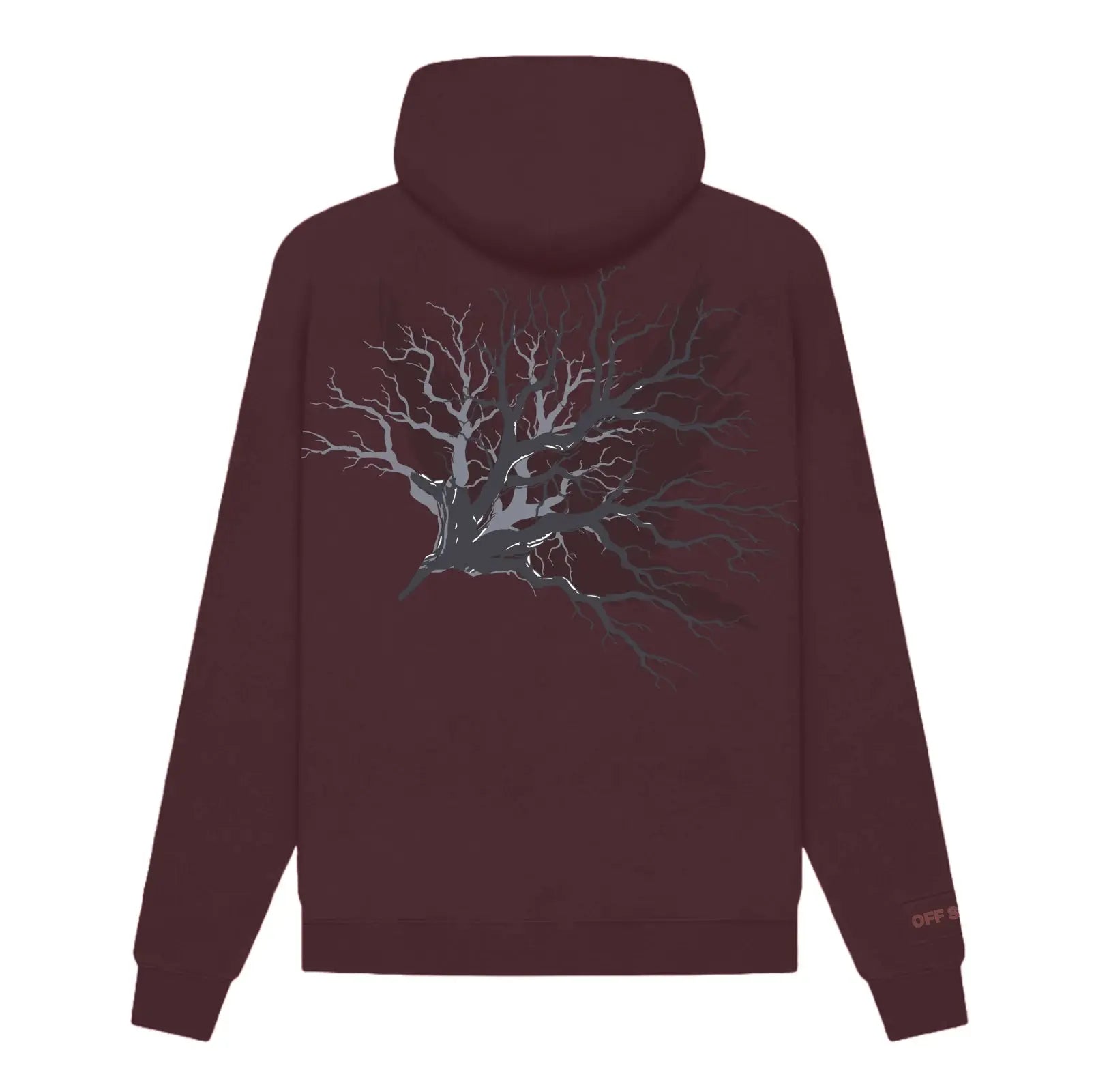 Acid Wash Raven Born Embroidered Brown Hoodie Off Sinners
