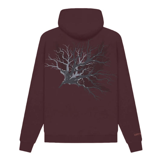 Acid Wash Raven Born Embroidered Brown Hoodie Off Sinners