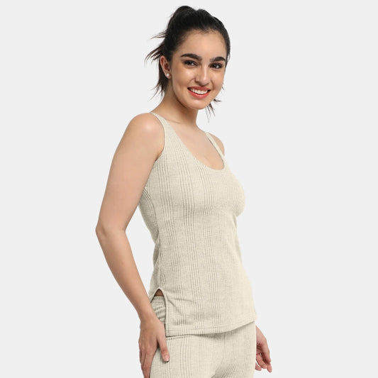 Envie Regular Fit Scoop Neck Thermal Tank Top