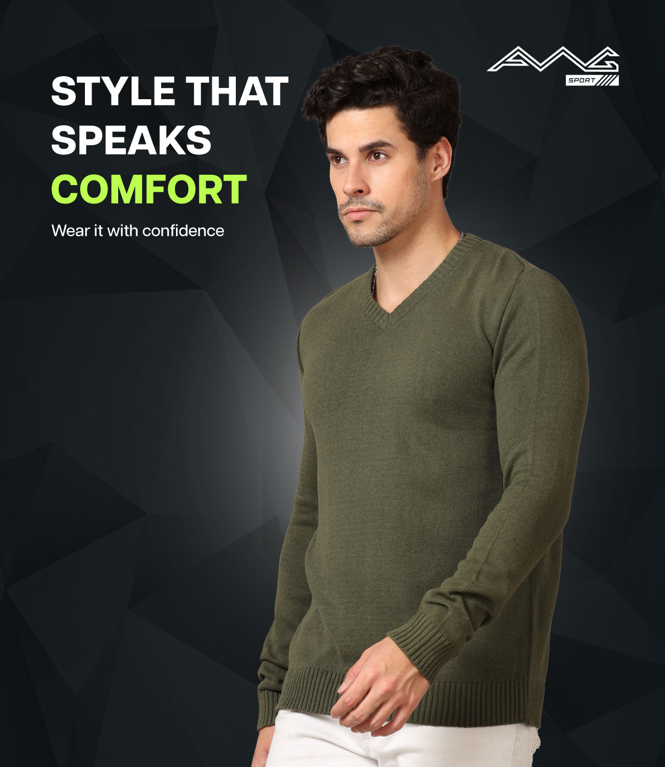 Men's V-Neck Full Sleeve Sweater