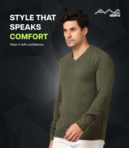 Men's V-Neck Full Sleeve Sweater