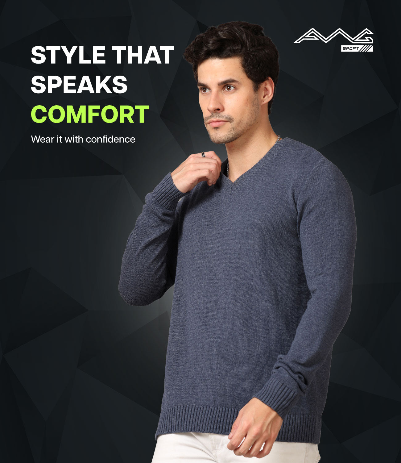 Men's V-Neck Full Sleeve Sweater