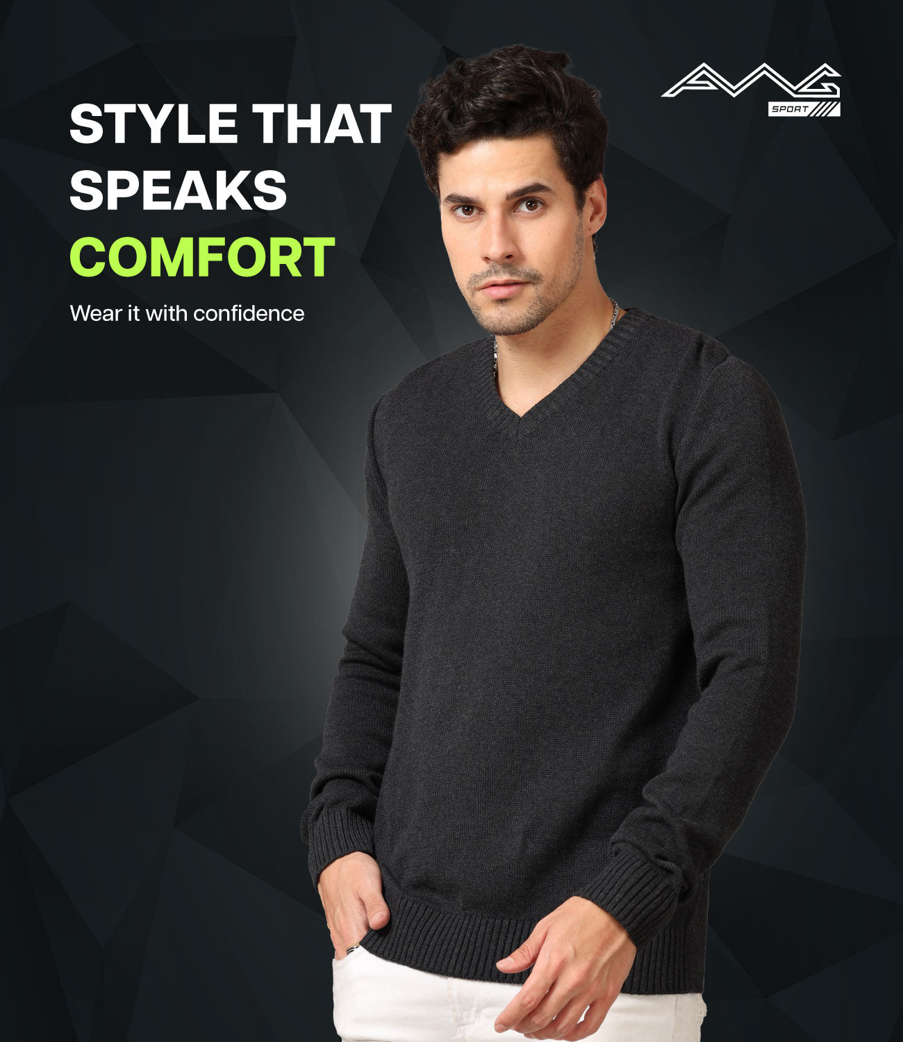 Men's V-Neck Full Sleeve Sweater