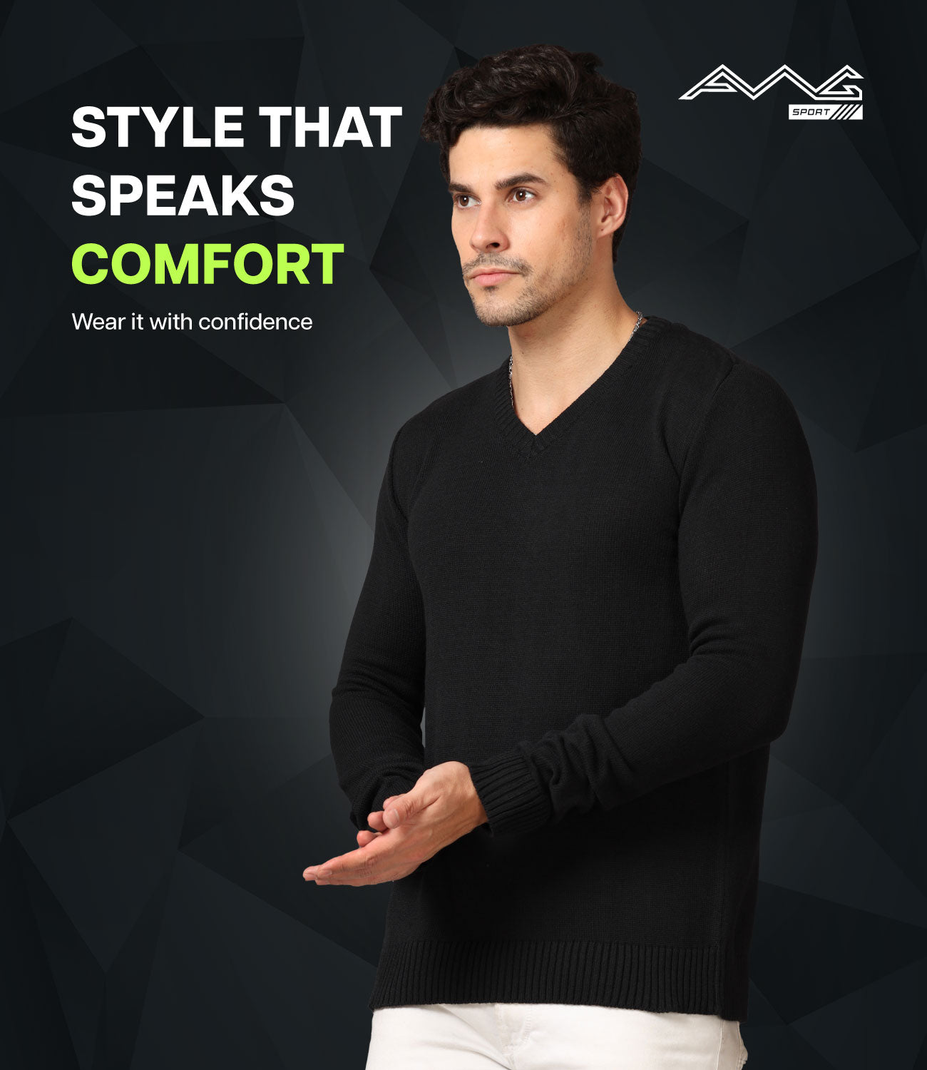 Men's V-Neck Full Sleeve Sweater