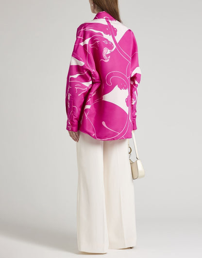 Fuchsia Pink Abstract Print Shirt De Novoo