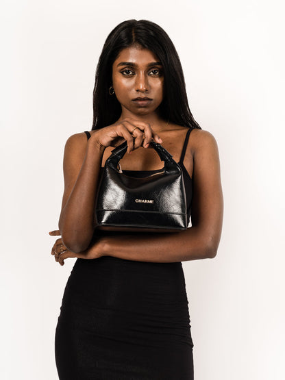 The Bella Black Hand Bag Charme