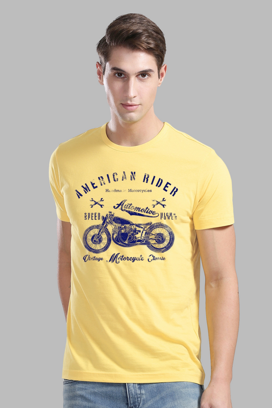 American Rider Biker Printed Cotton T-Shirt