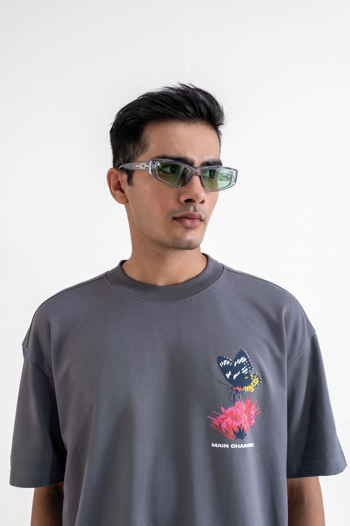 Cruel Grey Oversized Printed T-Shirt