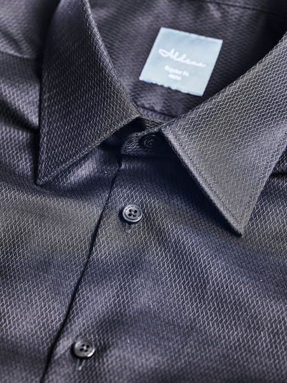 Regular Fit Cotton Black Formal Shirt for Men (FIBON)