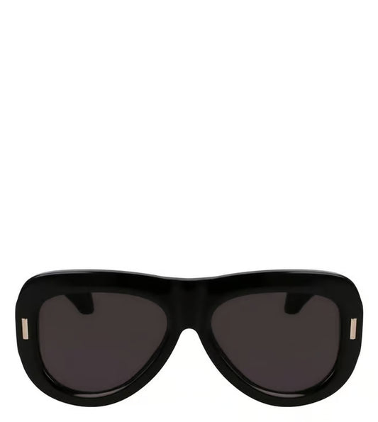 Salvatore Ferragamo Lente Solar Black Lente Solid Grey Sunglasses