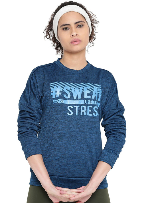 Women Printed Blue Sweatshirts 341WSS322-S