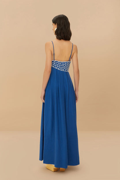 Blue Fish Maxi Dress De Novoo