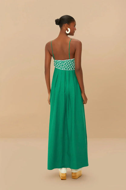 Green Fish Maxi Dress