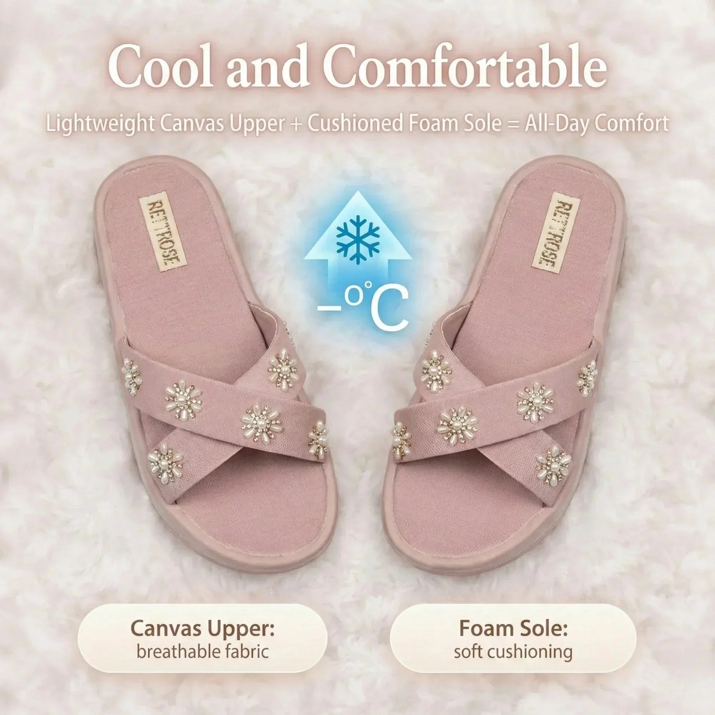 The Safira Pink Luxury Cross Over Embellished Slides Rettrose