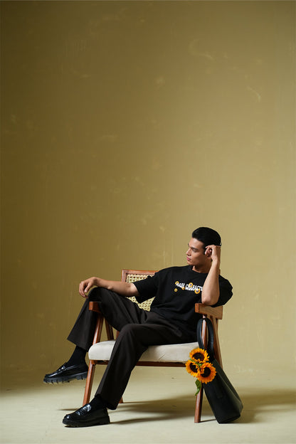Houdini Printed Black Oversized T-Shirt Main Character