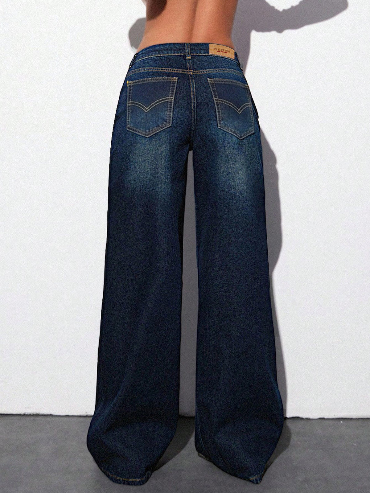 Luxe Cyber Blue Washed Stretchable Wide Leg Jeans