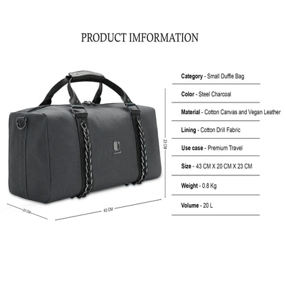 Soul Link - Steel Charcoal | Small Duffle Bag / Soft Travel Companion