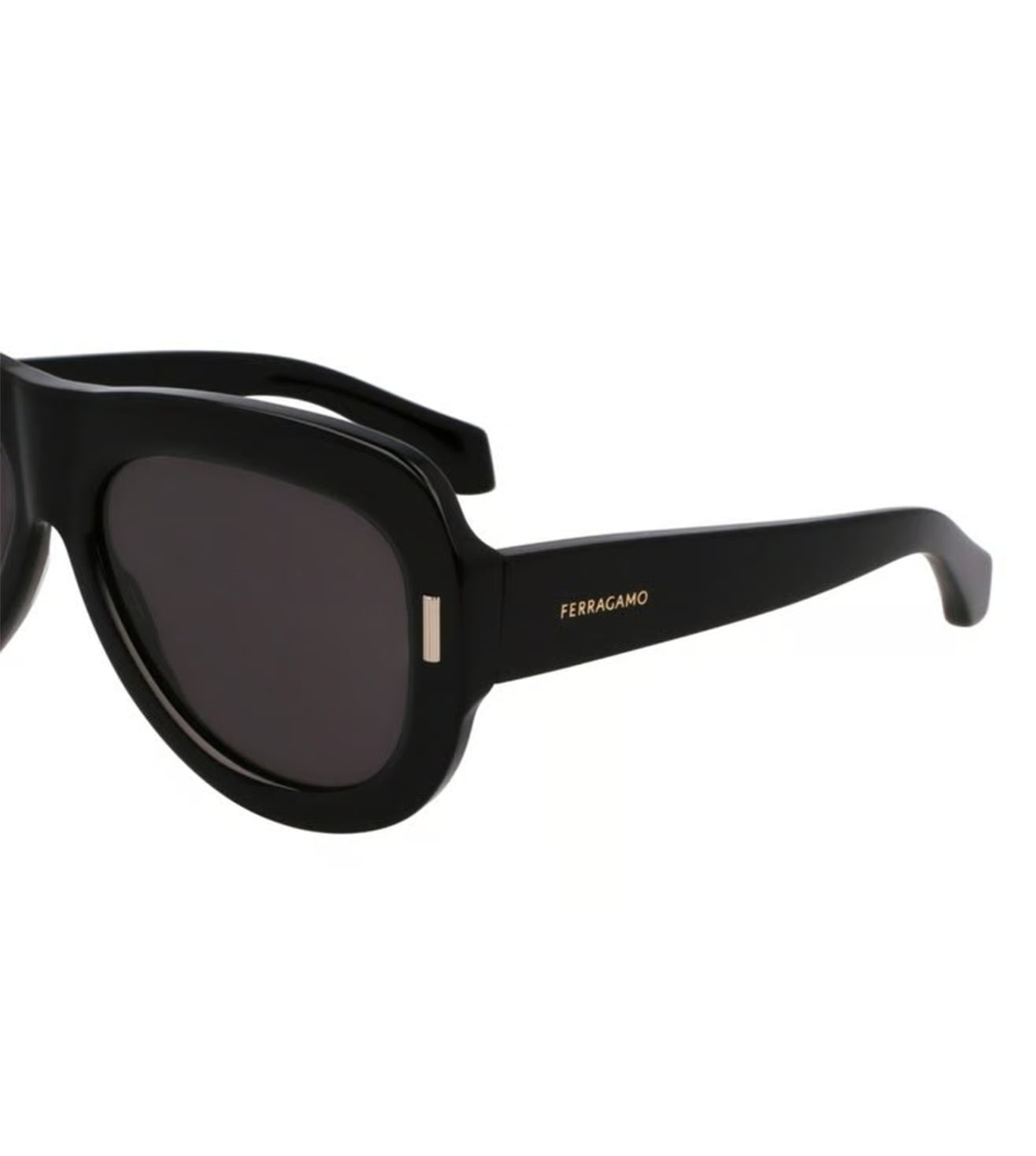 Salvatore Ferragamo Lente Solar Black Lente Solid Grey Sunglasses