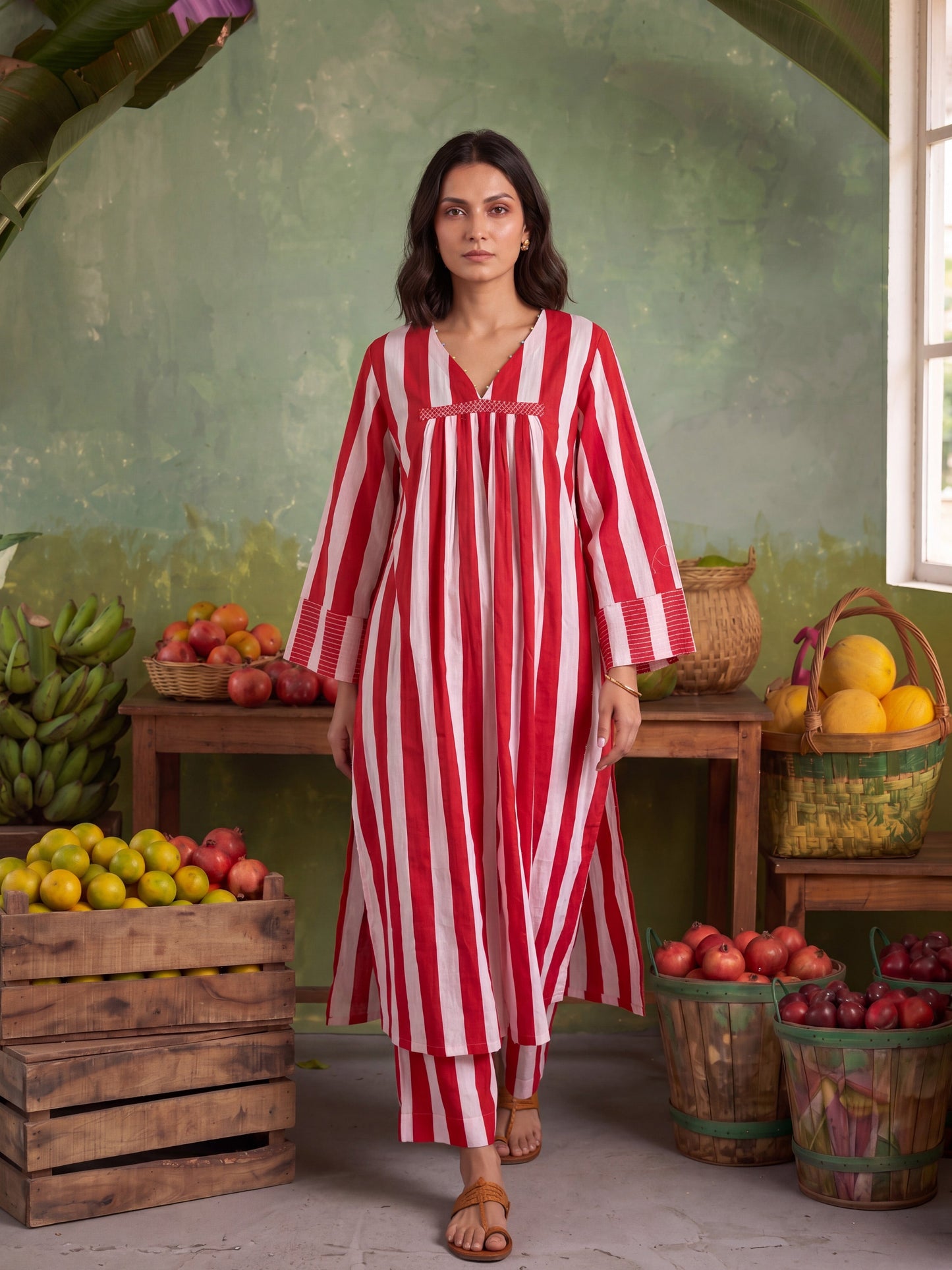URBAN CANDY STRIPE KURTA SET