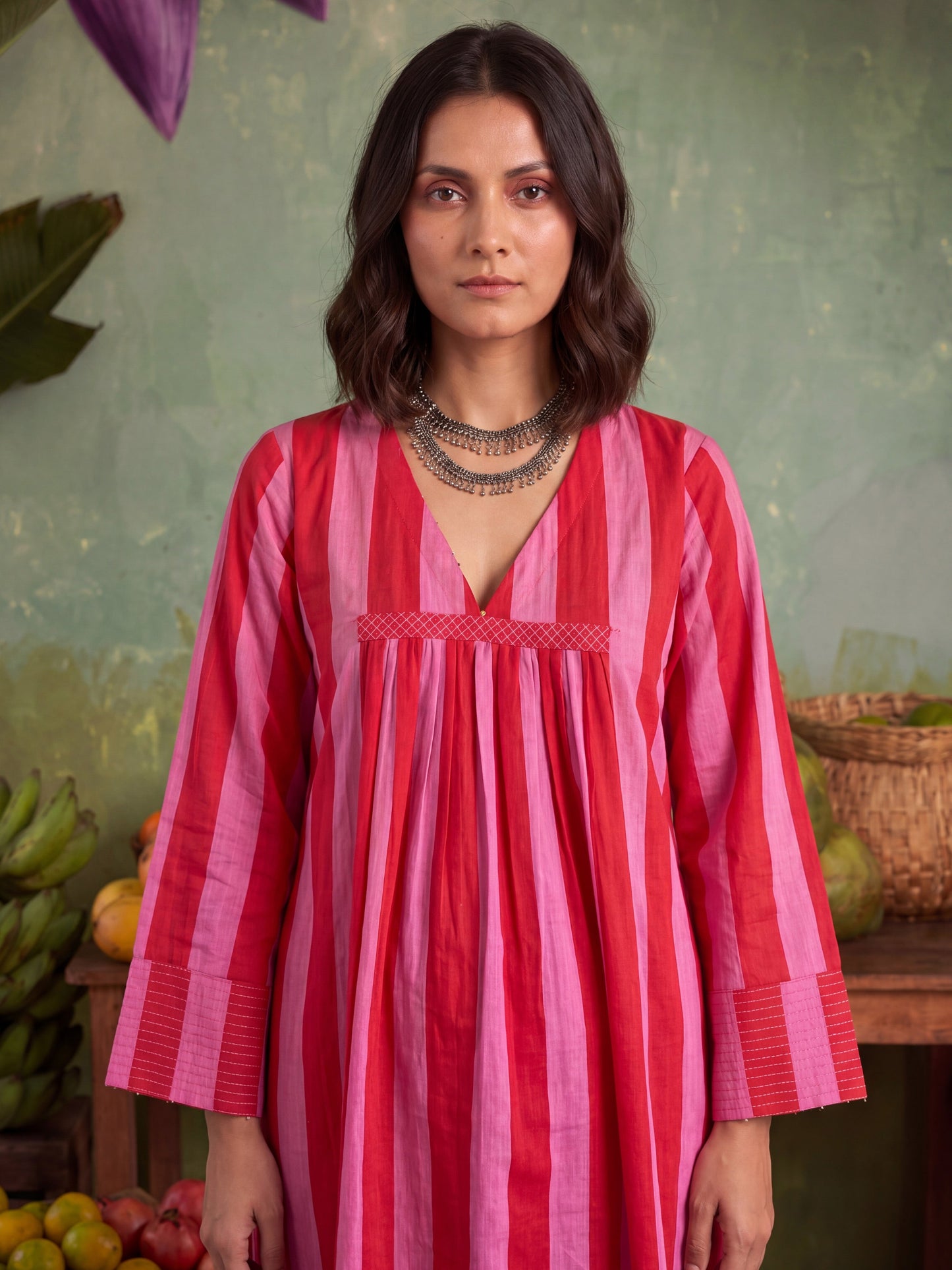 URBAN BERRY STRIPE KURTA SET