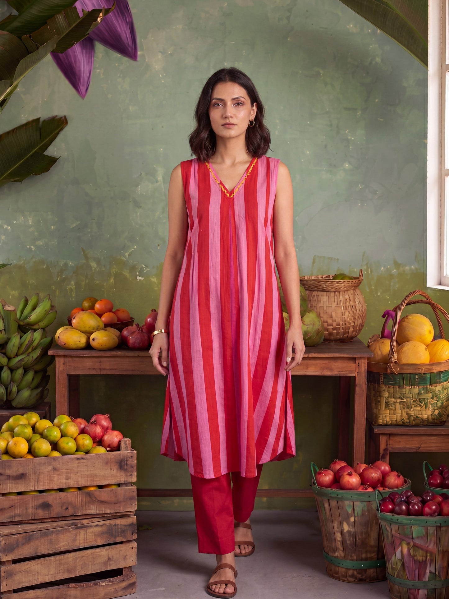 BERRY COLOUM KURTA SET