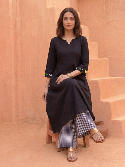 SHADOW & GRID KURTA SET