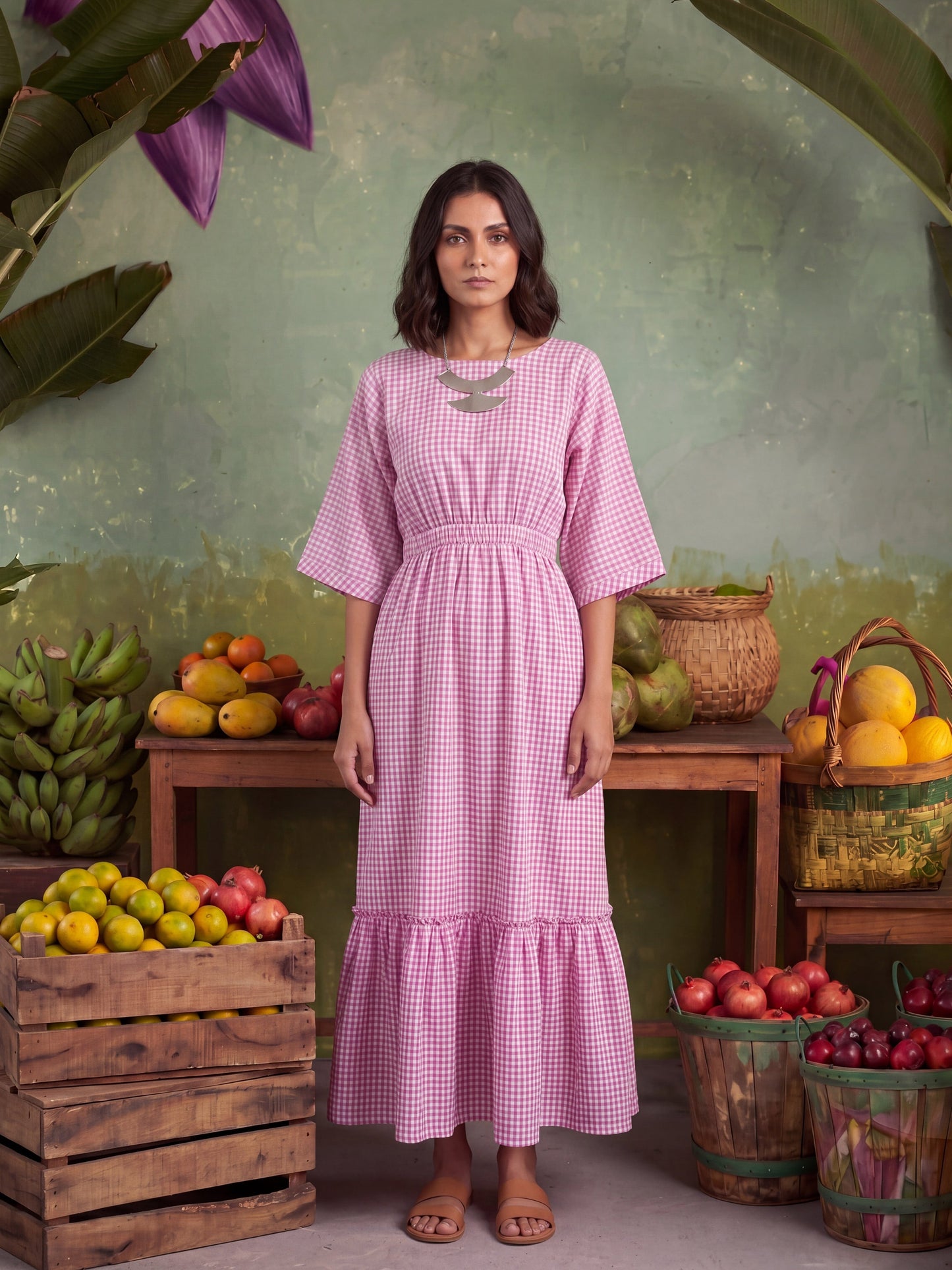 ROSE WOOD MAXI DRESS