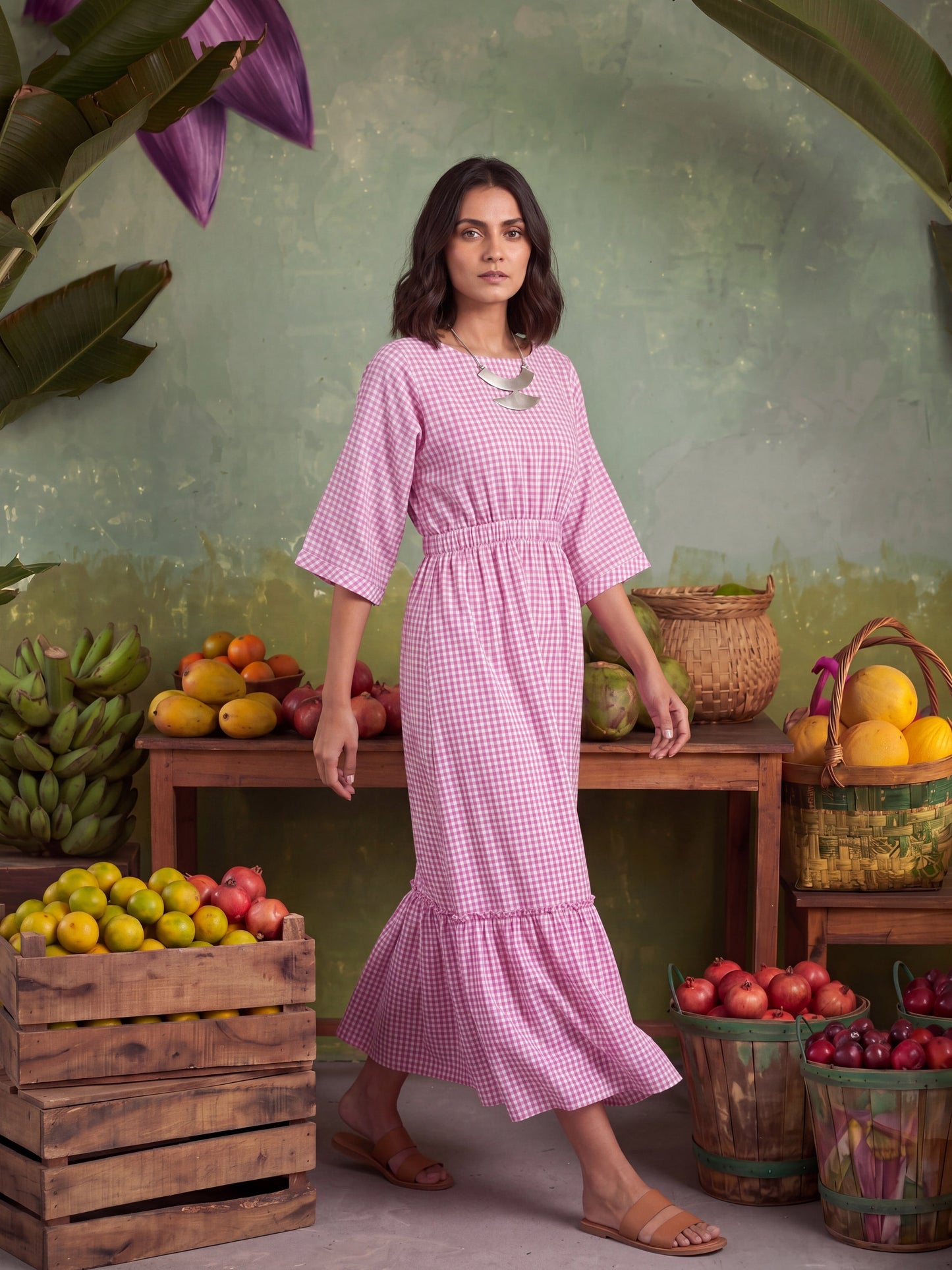 ROSE WOOD MAXI DRESS