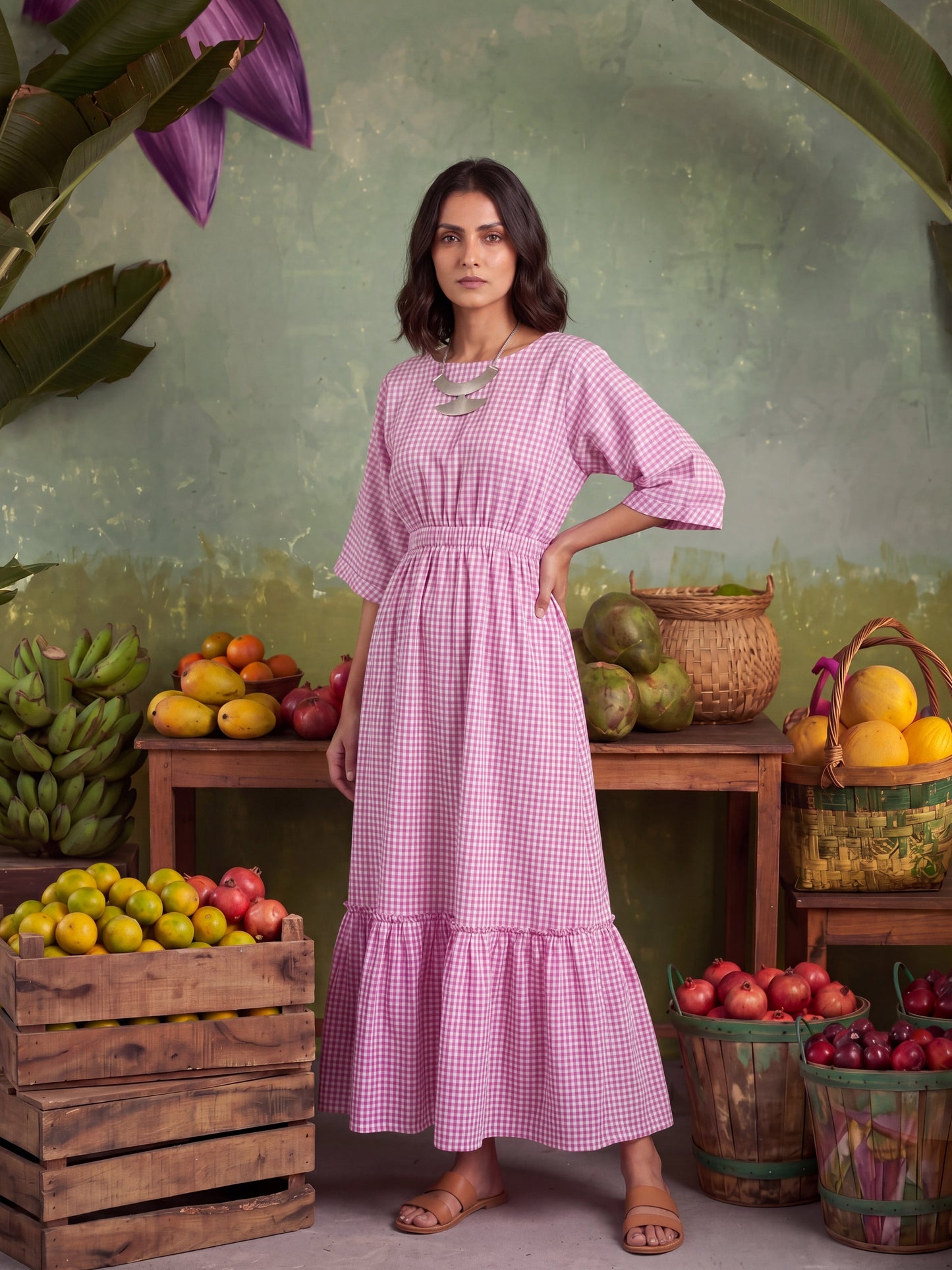 ROSE WOOD MAXI DRESS