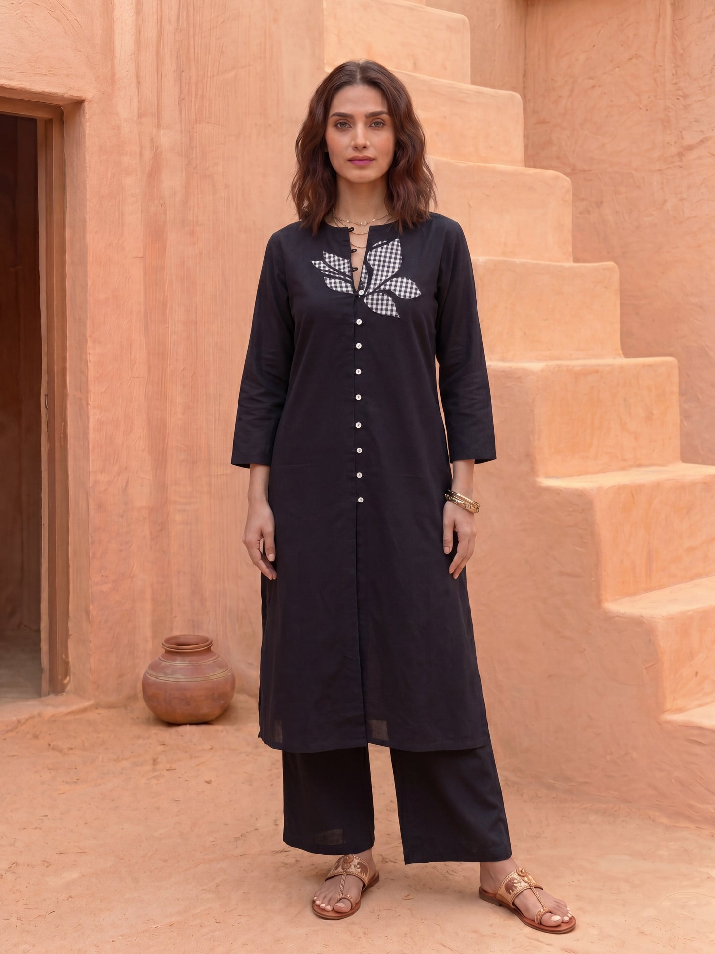 THE SHADOW CHECKMATE KURTA SET