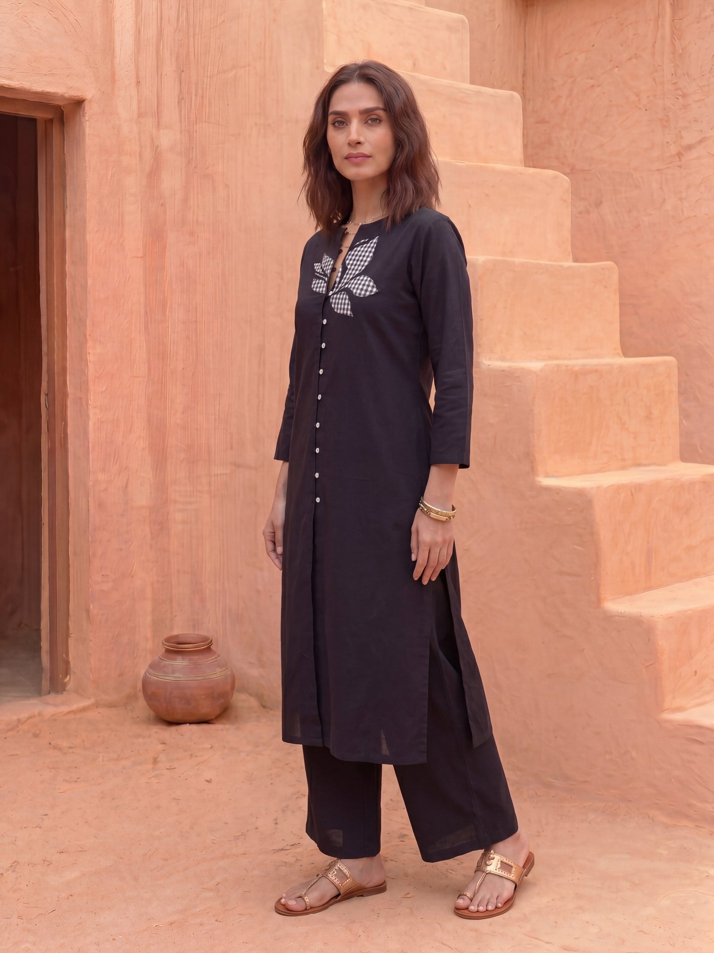 THE SHADOW CHECKMATE KURTA SET