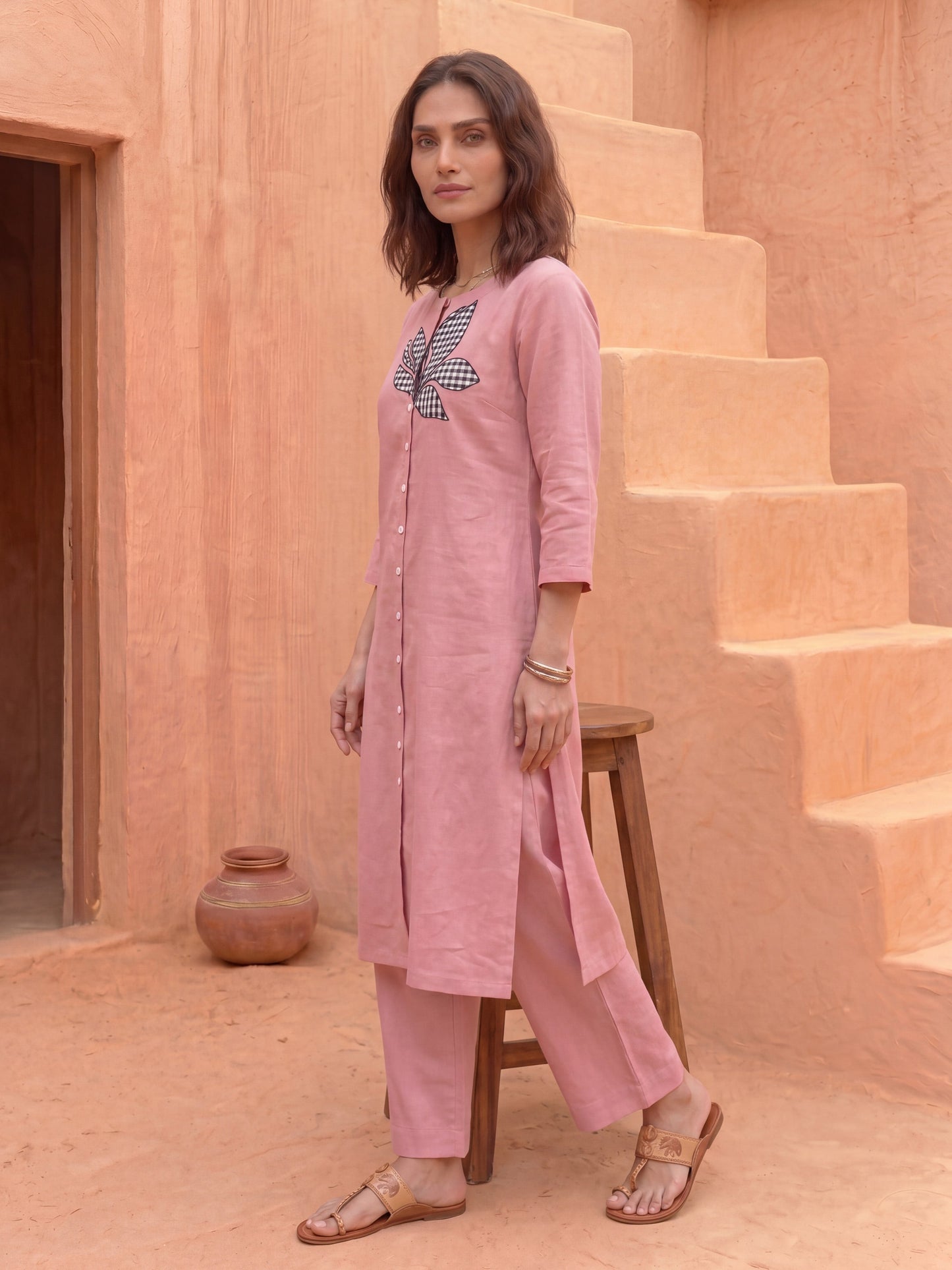 THE ROSE CHECKMATE KURTA SET