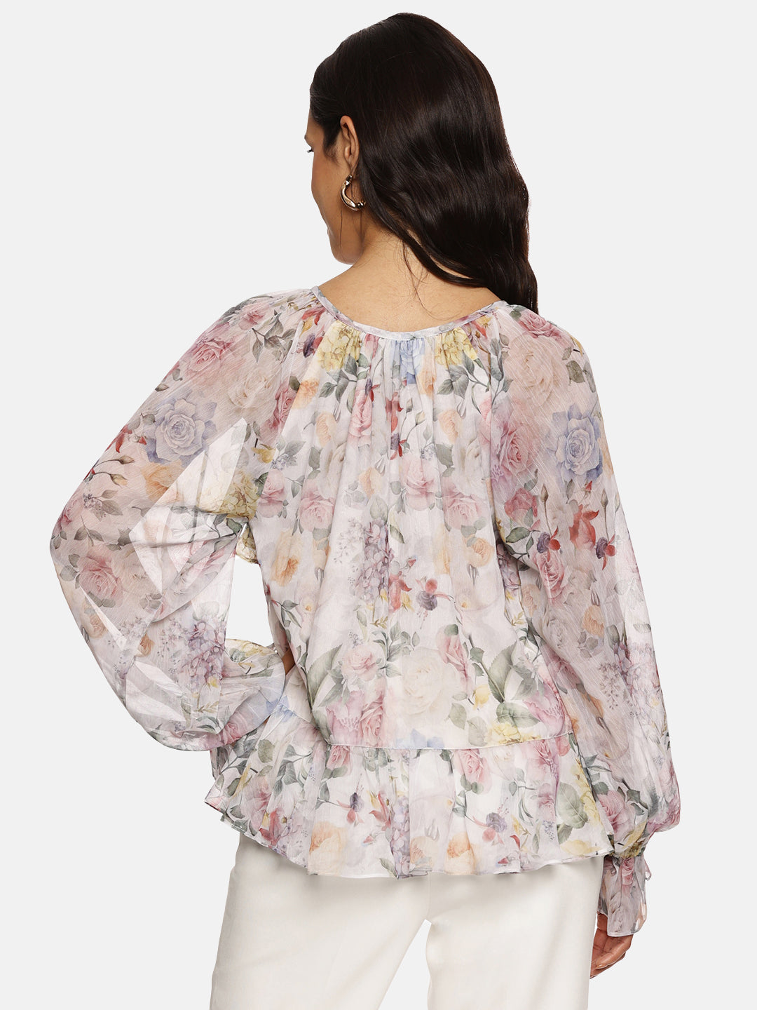 IS.U White Ruffled Boho Top