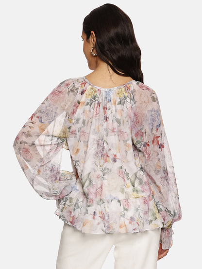 IS.U White Ruffled Boho Top