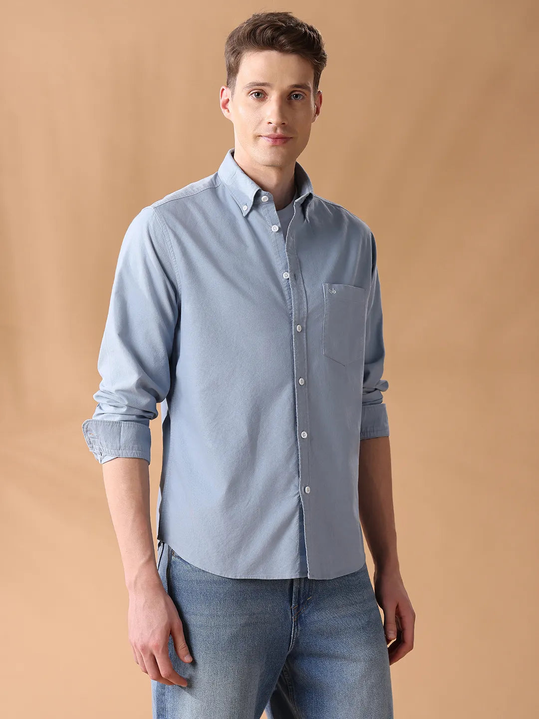 Blue Regular Fit Solid Casual Shirt for Men (SILVO)