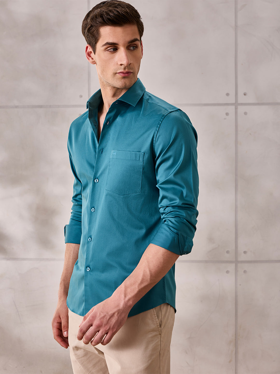 Aldeno Men Deep Teal Formal Shirt (NERIO)