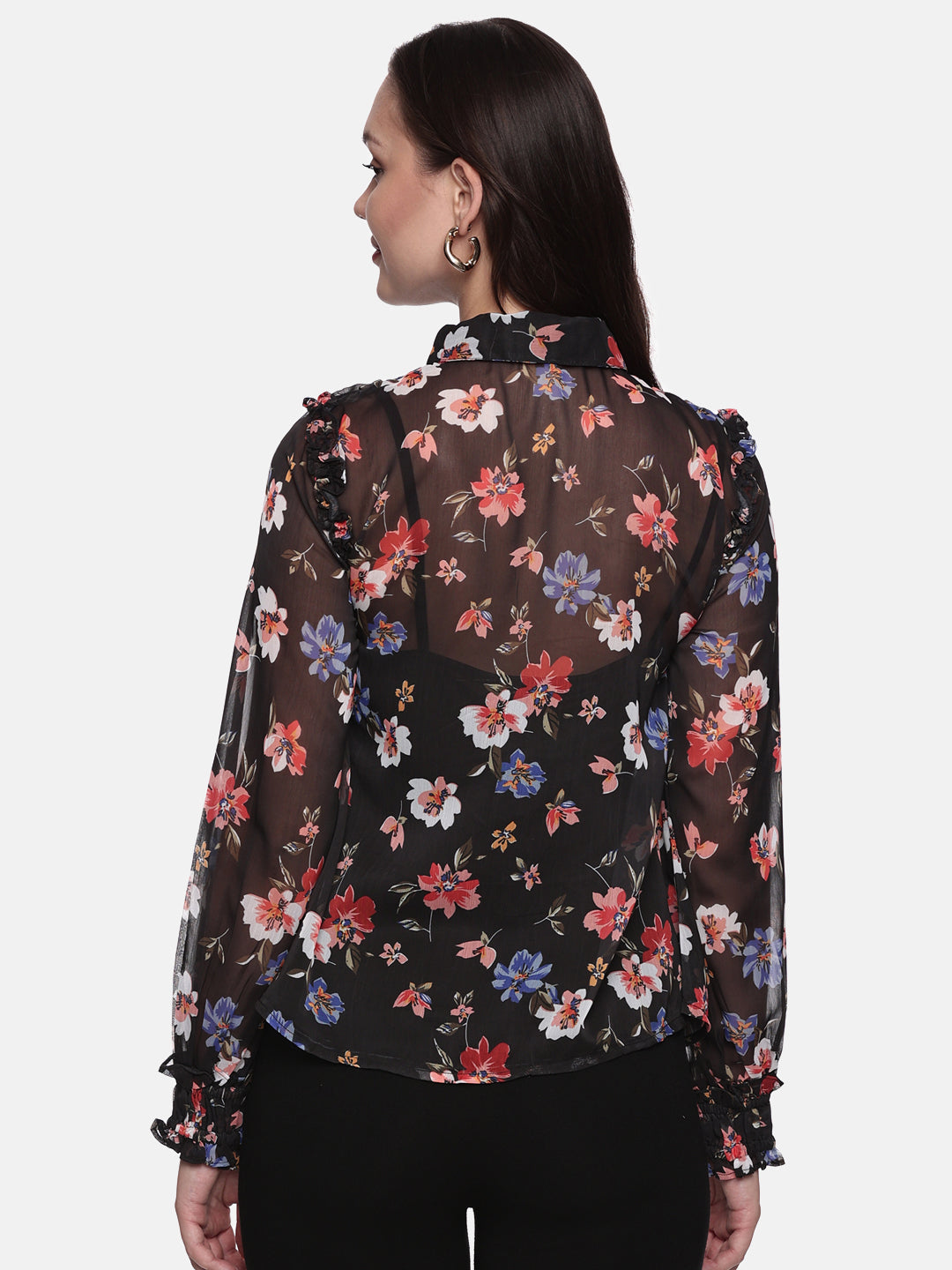 IS.U Floral Black Skirt and Top Co-ord set